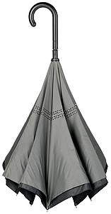 Automatický deštník s opačným otvíráním, černo šedý