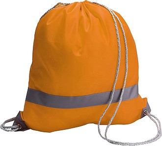 BAGGY Stahovací batoh s reflexním pruhem, oranžová - reklamní předměty