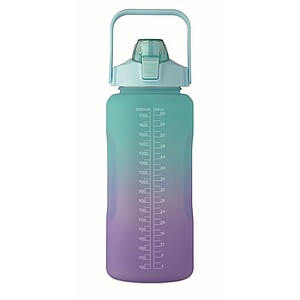 BAHAR Sportovní láhev na vodu, RPET 2000 ml, tyrkysová/fialová