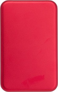 BARINDA Hliníková solární powerbanka s kapacitou 4000 mAh, červená