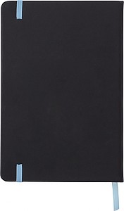 BARTAMUR Linkovaný zápisník A5 s tvrdými černými deskami a barevnou gumičkou, 96 stran, oranžová