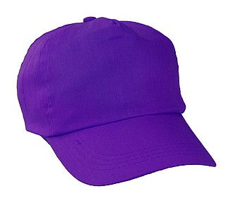 Baseballová čepice s 5ti panely a suchým zipem, 100% bavlna, fialová