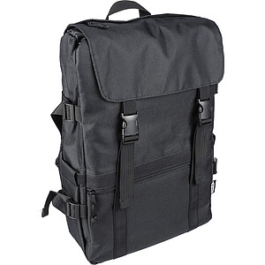 Batoh na notebook 15", 11 l, z recyklovaného materiálu, černá - tašky s vlastním potiskem