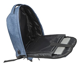 Batoh na notebook se skrytým zipem, modrý - reklamní předměty
