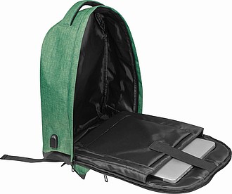 Batoh na notebook se skrytým zipem, zelený