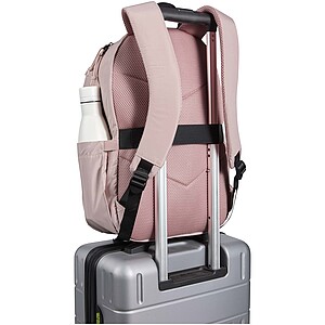 Batoh na notebook velikosti 15,6” z recyklovaného GRS, jemně růžová