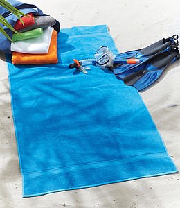 Bavlněný plážový ručník, světle královská modrá