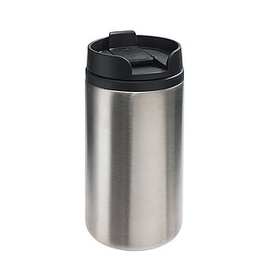 BEDYS Termohrnek 250ml, uvnitř plast, zvenku nerez, stříbrný - termohrnek s vlastním potiskem