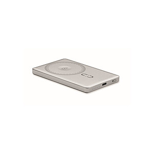 Bezdrátová magnetická powerbanka 5000 mAh, stříbrná