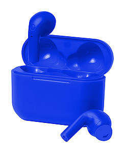 Bezdrátová sluchátka do uší v nabíjecí krabičce, modrá