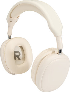 Bezdrátová sluchátka přes hlavu z recyklovaného plastu, bílá