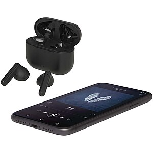 Bezdrátová sluchátka z recyklovaného plastu, černá