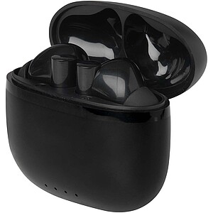 Bezdrátová sluchátka z recyklovaného plastu se silikonovými špunty, černá