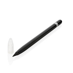 Beznáplňová tužka s gumou, hliníkové tělo, černá