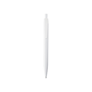 Bílá propiska s barevným klipem, modrá n., bílý klip