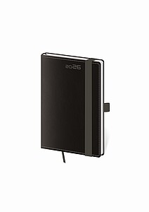 Black Red 2027 diář týdenní B6, černý s červenou gumičkou