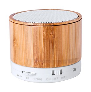 Bluetooth reproduktor s vestavěnou dobíjecí baterií, v obalu z bambusu - reklamní předměty