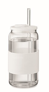 Borosilikátová sklenice 550ml s br, bílá