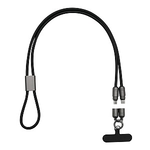 BOVALINO Multifunkční 65W nabíjecí a datový kabel, černá/šedá