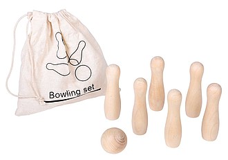 BOWLING Sada 6 kuželek a bowlingové koule - ekologické reklamní předměty