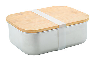 Box na jídlo 800ml, nerezový s bambusovým víčkem - reklamní předměty