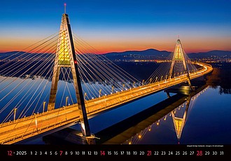Bridges 2025, nástěnný kalendář, prodloužená záda
