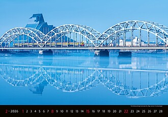 Bridges 2026, nástěnný kalendář, prodloužená záda