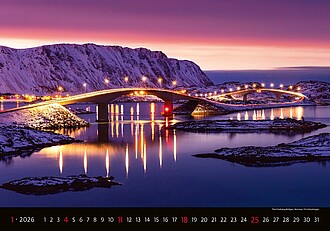 Bridges 2027, nástěnný kalendář, prodloužená záda