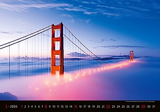 Bridges 2027, nástěnný kalendář, prodloužená záda