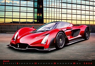 Cars 2026, nástěnný kalendář, prodloužená záda