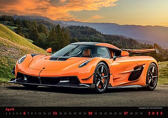 Cars 2027, nástěnný kalendář, prodloužená záda