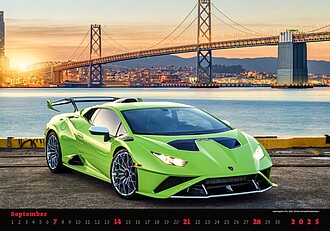 Cars 2027, nástěnný kalendář, prodloužená záda