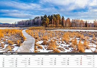 Česká krajina 2027, nástěnný kalendář, prodloužená záda