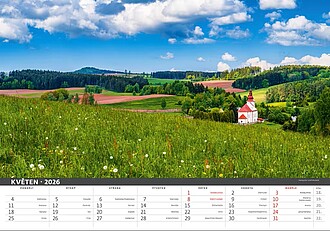 Česká krajina 2027, nástěnný kalendář, prodloužená záda