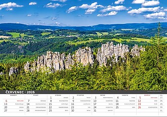 Česká krajina 2027, nástěnný kalendář, prodloužená záda