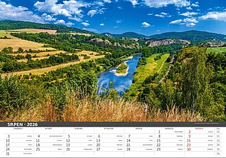 Česká krajina 2027, nástěnný kalendář, prodloužená záda