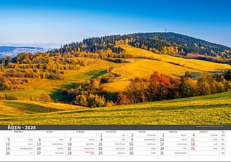 Česká krajina 2027, nástěnný kalendář, prodloužená záda