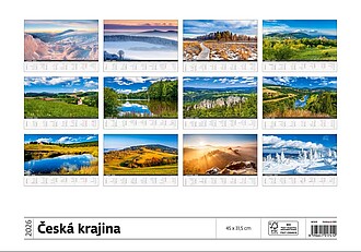 Česká krajina 2027, nástěnný kalendář, prodloužená záda