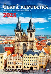 Česká republika 2025, nástěnný kalendář, prodloužená záda