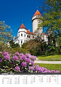 Česká republika 2026, nástěnný kalendář, prodloužená záda