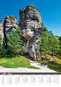 Česká republika 2027, nástěnný kalendář, prodloužená záda