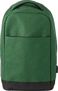 Cestovní batoh se vstupem na USB, tmavě zelený