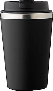 Cestovní hrnek z nerezové oceli a PP, 350 ml, černý