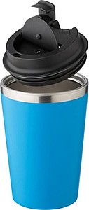 Cestovní hrnek z nerezové oceli a PP, 350 ml, světle modrý