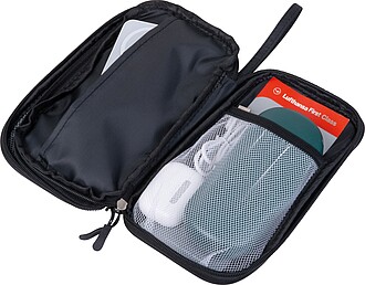 Cestovní organizér z polyesteru, černá