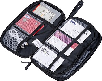 Cestovní organizér z polyesteru, černá