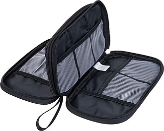 Cestovní organizér z polyesteru, černá