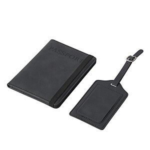 Cestovní sada obalu na doklady a visačky na zavazadla, šedá