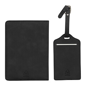 Cestovní sada obalu na doklady a visačky na zavazadla, šedá