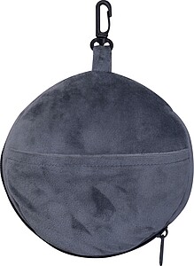 Cestovní sada polštářku a masky na oči, tmavě šedá